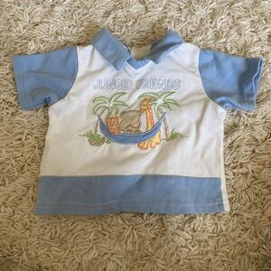 Fisher-Price Blue & White Jungle Friends Polo